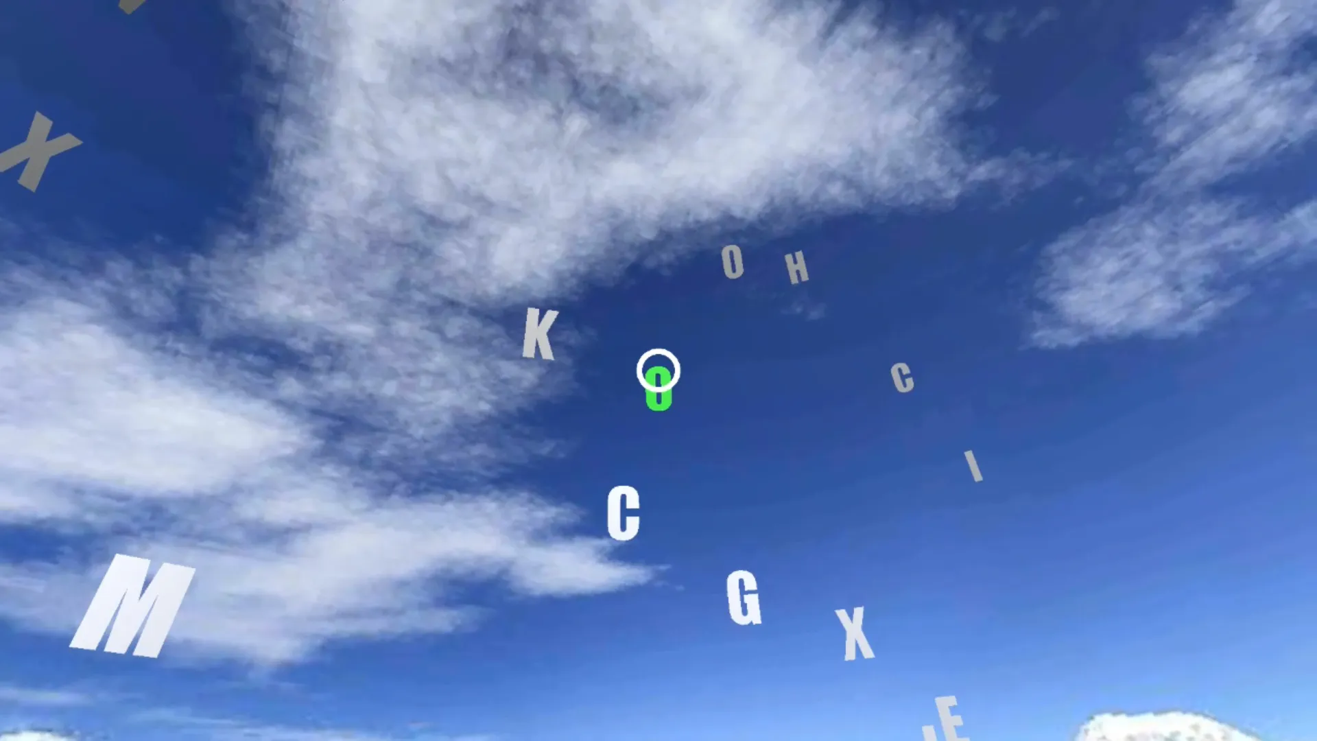 Raining letters spelling challenge